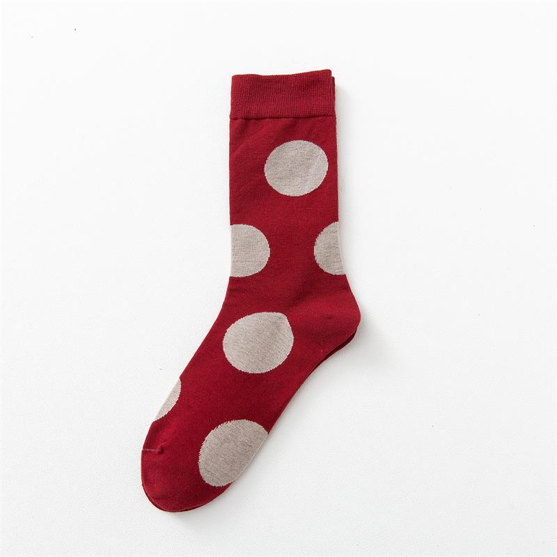 Dot Cotton Socks In Tube Tide Simple Fashion Breathable Comfort Socks